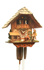  Cuckoo Clock - Chalet style 1 day movement cuckoo clock black forest house turning mill wheel 31cm by Rombach & Haas - Cuckoo Collections