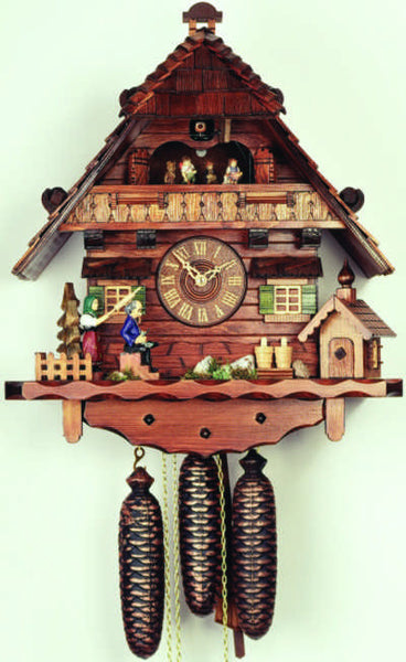  Cuckoo Clock - Chalet style 8 day movement cuckoo clock black forest house husband wife 43cm by Rombach & Haas - Cuckoo Collections