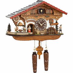 Cuckoo Clock - Chalet style quartz cuckoo clock with beer house & mill wheel 27cm by Trenkle Uhren - Cuckoo Collections