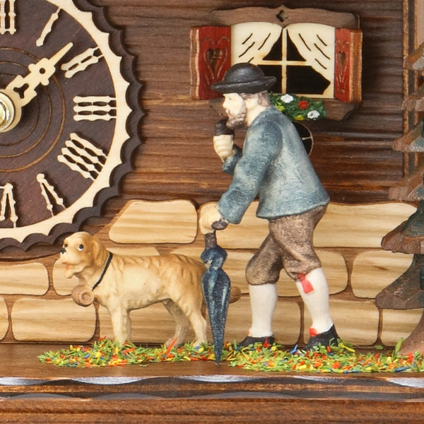  Cuckoo Clock - Chalet style quartz cuckoo clock with dog & bell tower 35cm by Trenkle Uhren - Cuckoo Collections