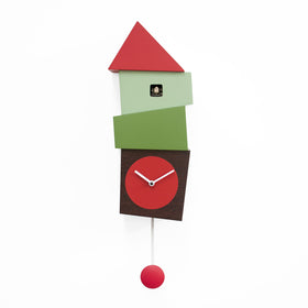 'Crooked' Cuckoo Clock (Blue & Green) by Progetti - Cuckoo Collections