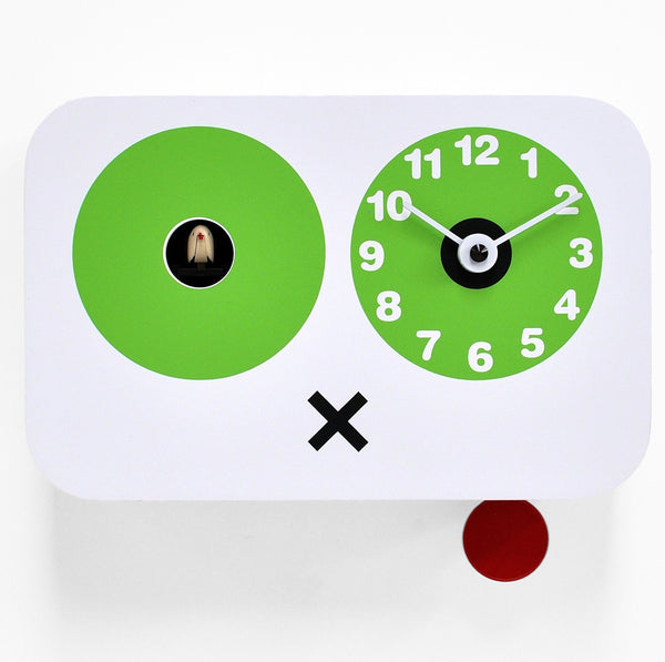  Cuckoo Clock - 'Cucchino' Cuckoo Clock (Green and white) by Progetti - Cuckoo Collections