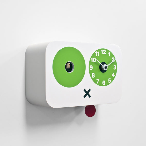  Cuckoo Clock - 'Cucchino' Cuckoo Clock (Green and white) by Progetti - Cuckoo Collections