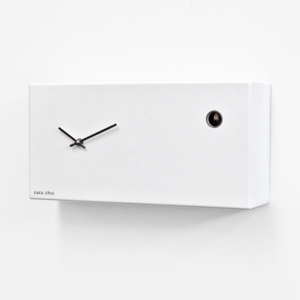  Cuckoo Clock - 'Cucu Chic' Rectangular Cuckoo Clock (Gloss White) by Progetti - Cuckoo Collections