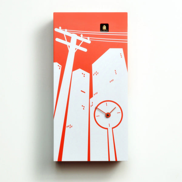  Cuckoo Clock - 'Cucucity' Cuckoo Clock (Red) by Progetti - Cuckoo Collections