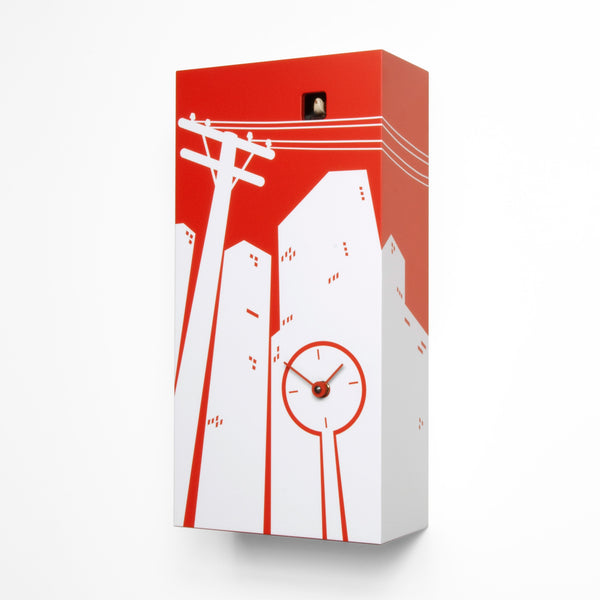  Cuckoo Clock - 'Cucucity' Cuckoo Clock (Red) by Progetti - Cuckoo Collections