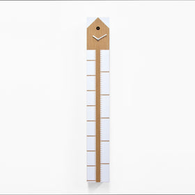  Cuckoo Clock - 'CucuMeter' Cuckoo Clock (Oak Wood and White) by Progetti - Cuckoo Collections