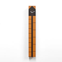  Cuckoo Clock - 'CucuMeter' Cuckoo Clock (Brown wood and orange) by Progetti - Cuckoo Collections