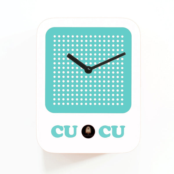  Cuckoo Clock - 'Cucuradio' Cuckoo Clock (White & light blue) by Progetti - Cuckoo Collections