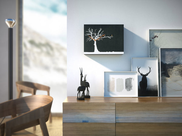  Cuckoo Clock - 'CuCuRuKu' Cuckoo Clock (Black wood & White tree) by Progetti - Cuckoo Collections