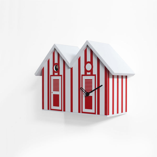  Cuckoo Clock - Double 'Bagni Nettuno' Cuckoo Clock (White & Red) by Progetti - Cuckoo Collections