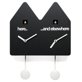  Cuckoo Clock - 'Double Q' Cuckoo Clock (Black) by Progetti - Cuckoo Collections