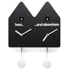  Cuckoo Clock - 'Double Q' Cuckoo Clock (Black) by Progetti - Cuckoo Collections