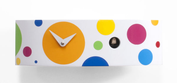  Cuckoo Clock - 'Ellipse 1' Cuckoo Clock (White and Colored dots) by Progetti - Cuckoo Collections