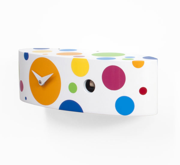  Cuckoo Clock - 'Ellipse 1' Cuckoo Clock (White and Colored dots) by Progetti - Cuckoo Collections