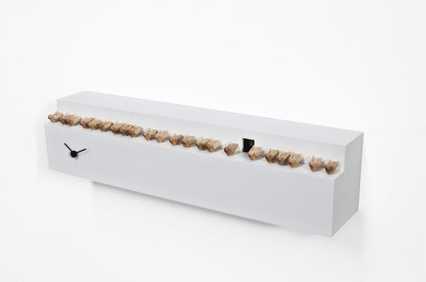  Cuckoo Clock - 'Fatti + in la' Cuckoo Clock (White) by Progetti - Cuckoo Collections