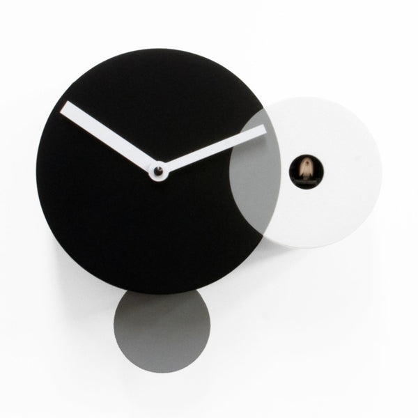  Cuckoo Clock - 'Kandinsky' Cuckoo Clock (Black & White) by Progetti - Cuckoo Collections