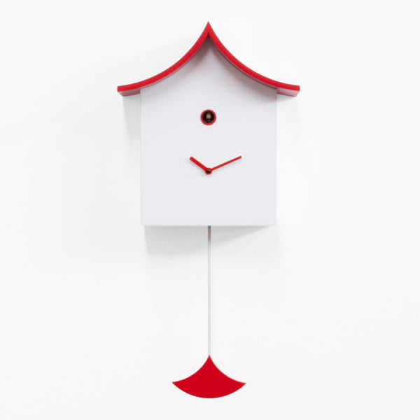  Cuckoo Clock - 'Ku Ku Kina' Cuckoo Clock (White & Red) by Progetti - Cuckoo Collections