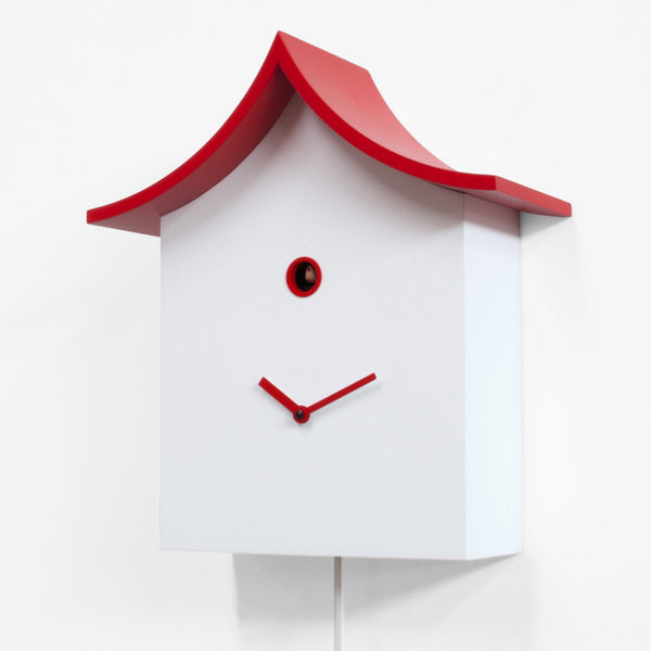  Cuckoo Clock - 'Ku Ku Kina' Cuckoo Clock (White & Red) by Progetti - Cuckoo Collections