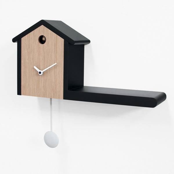  Cuckoo Clock - 'My House' Cuckoo Clock (Black & Light wood) by Progetti - Cuckoo Collections