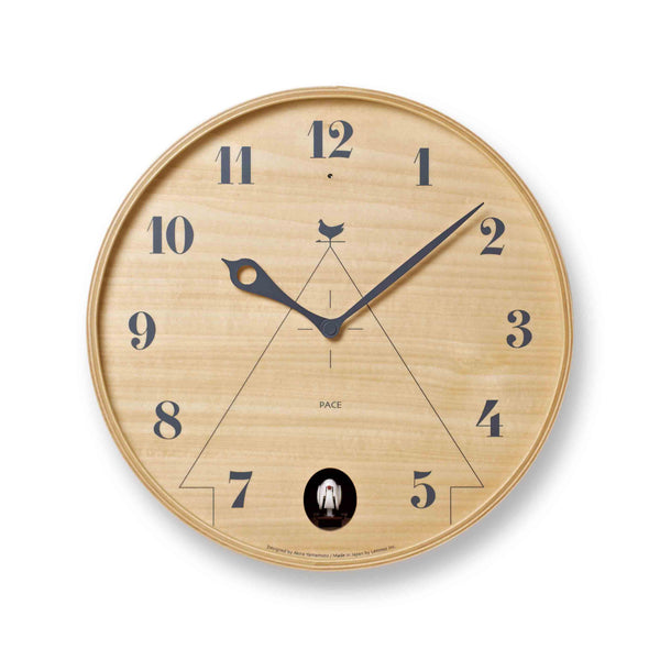  Cuckoo Clock - Pace Wall Clock 30.5cm (Natural wood) by Lemnos - Cuckoo Collections