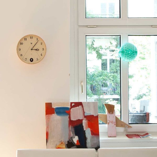  Cuckoo Clock - Pace Wall Clock 30.5cm (Natural wood) by Lemnos - Cuckoo Collections