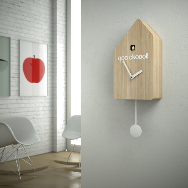  Cuckoo Clock - 'Qoockoo' Cuckoo Clock (Light wood) by Progetti - Cuckoo Collections