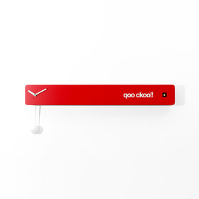  Cuckoo Clock - 'Qoockoo' Horizontal Cuckoo Clock (Red) by Progetti - Cuckoo Collections