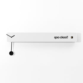  Cuckoo Clock - 'Qoockoo' Horizontal Cuckoo Clock (White) by Progetti - Cuckoo Collections