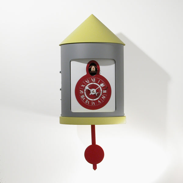  Cuckoo Clock - 'Silos' Cuckoo Clock (Grey and yellow) by Progetti - Cuckoo Collections