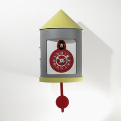  Cuckoo Clock - 'Silos' Cuckoo Clock (Grey and yellow) by Progetti - Cuckoo Collections