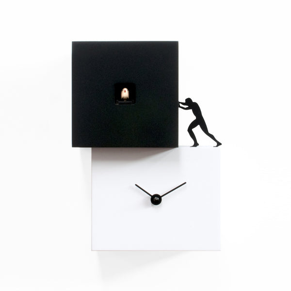  Cuckoo Clock - 'Strong Cucu 1' Cuckoo Clock (White & Black) by Progetti - Cuckoo Collections