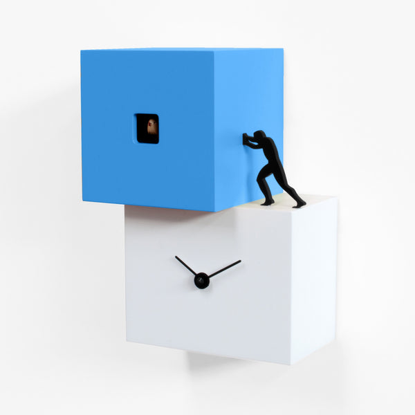  Cuckoo Clock - 'Strong Cucu 1' Cuckoo Clock (White & Light blue) by Progetti - Cuckoo Collections