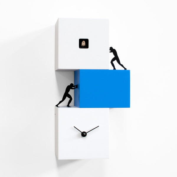  Cuckoo Clock - 'Strong Cucu 2' Cuckoo Clock (White & Light blue) by Progetti - Cuckoo Collections