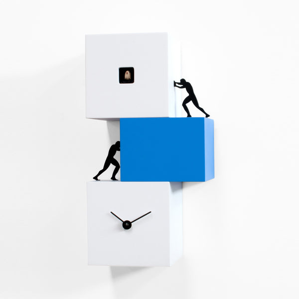  Cuckoo Clock - 'Strong Cucu 2' Cuckoo Clock (White & Light blue) by Progetti - Cuckoo Collections