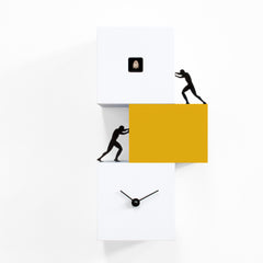  Cuckoo Clock - 'Strong Cucu 2' Cuckoo Clock (White & Yellow) by Progetti - Cuckoo Collections