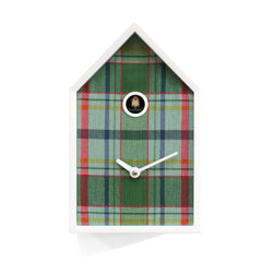  Cuckoo Clock - 'Tartan' Cuckoo Clock (White and Tartan green) by Progetti - Cuckoo Collections