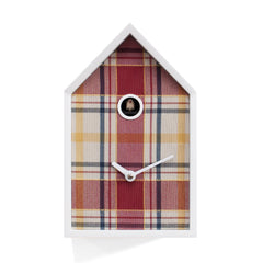  Cuckoo Clock - 'Tartan' Cuckoo Clock (White and Tartan red) by Progetti - Cuckoo Collections