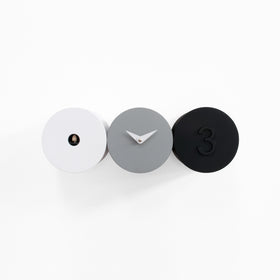  Cuckoo Clock - 'Tris' Cuckoo Clock (White, Grey & Black) by Progetti - Cuckoo Collections