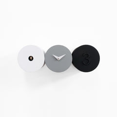  Cuckoo Clock - 'Tris' Cuckoo Clock (White, Grey & Black) by Progetti - Cuckoo Collections