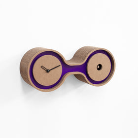  Cuckoo Clock - 'Twin' Horizontal Cuckoo Clock (Purple dial) by Progetti - Cuckoo Collections