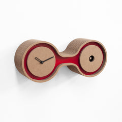  Cuckoo Clock - 'Twin' Horizontal Cuckoo Clock (Red dial) by Progetti - Cuckoo Collections