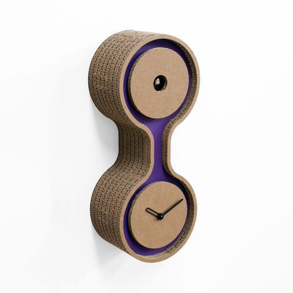  Cuckoo Clock - 'Twin' Vertical Cuckoo Clock (Purple dial) by Progetti - Cuckoo Collections
