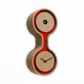  Cuckoo Clock - 'Twin' Vertical Cuckoo Clock (Red dial) by Progetti - Cuckoo Collections