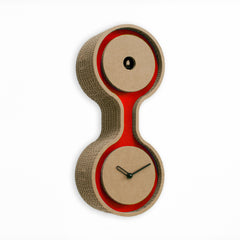  Cuckoo Clock - 'Twin' Vertical Cuckoo Clock (Red dial) by Progetti - Cuckoo Collections