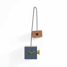  Cuckoo Clock - 'Uhuhu' Cuckoo Clock (Dark blue/grey & Yellow) by Progetti - Cuckoo Collections