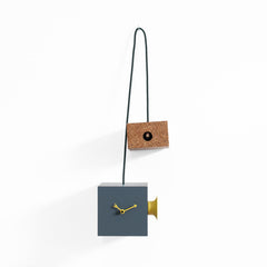  Cuckoo Clock - 'Uhuhu' Cuckoo Clock (Dark blue/grey & Yellow) by Progetti - Cuckoo Collections