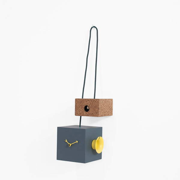  Cuckoo Clock - 'Uhuhu' Cuckoo Clock (Dark blue/grey & Yellow) by Progetti - Cuckoo Collections