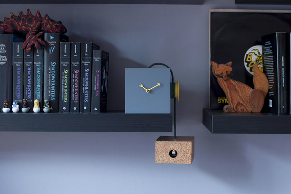  Cuckoo Clock - 'Uhuhu' Cuckoo Clock (Dark blue/grey & Yellow) by Progetti - Cuckoo Collections