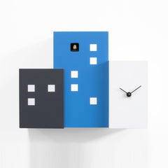 Cuckoo Clock - 'Walls Cucu' Cuckoo Clock (Grey, Light blue & White) by Progetti - Cuckoo Collections